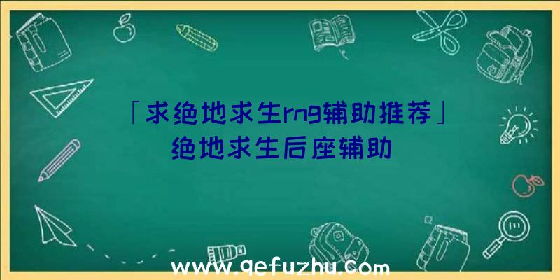 「求绝地求生rng辅助推荐」|绝地求生后座辅助